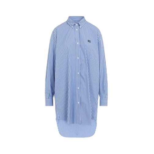 Miu Miu Light Blue Cotton Dress Blue 