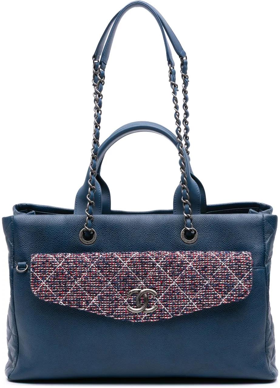 Chanel Hobo Bags - Large Caviar and Tweed Coco Break Shopping Tote - Gr. unisize - in Blau - für Damen