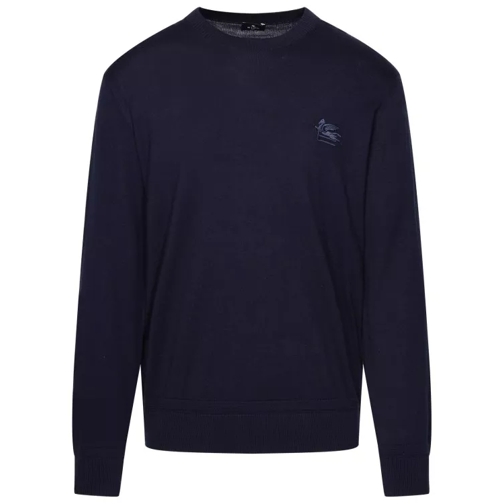 Etro Blue Cotton Blend Sweater Blue 