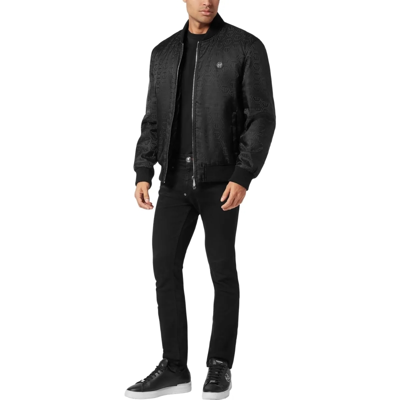 Philipp Plein Daunenjacke Bomber Monogram schwarz(Image 4)