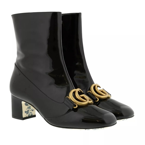 Gucci Double G Boots Patent Leather Black Enkellaars