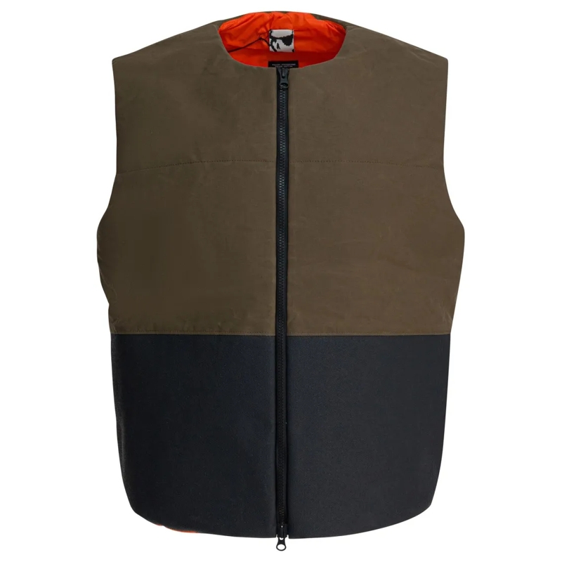 GR10K Doudoune Padded Color-Blocked Sleeveless Jacket With Modern Black