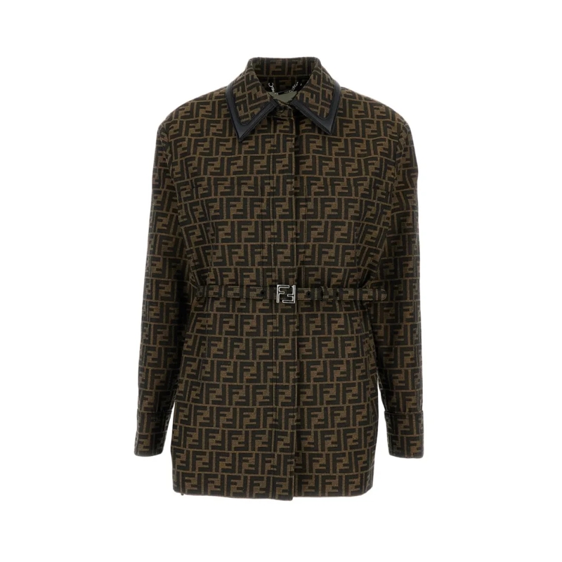 Fendi Übergangsjacke Ff Canvas Jacket Brown