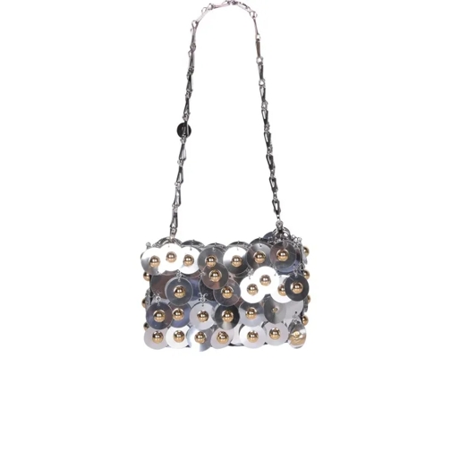 Pacco Rabanne Shoulder Bag Modeled With Silver And Gold Metallic Silver Axelremsväska