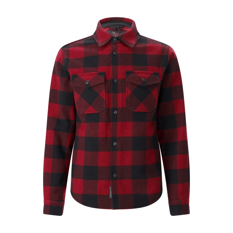 Woolrich veste Overshirt Check Ranger aus Woll-Mix rot