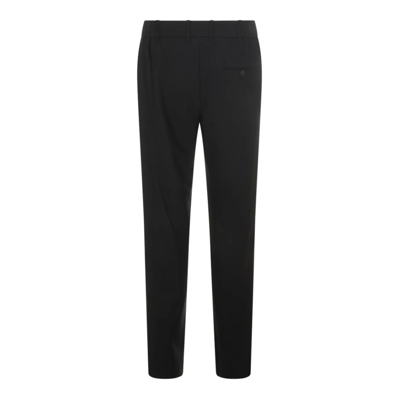 Giorgio Armani Anzugshose Slim-Fit Black Trousers With Textured Pattern Black