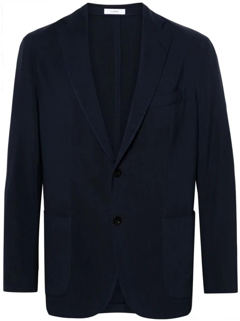 Thumbnail - Boglioli - Navy Blue Wool Jacket - Größe 52 - blau