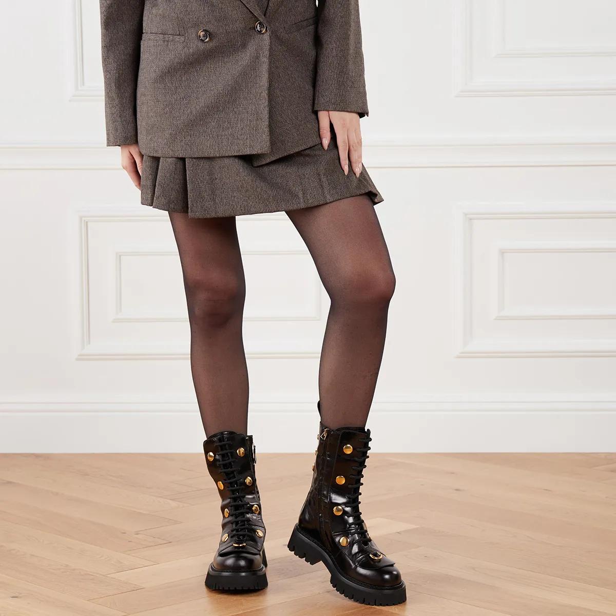【関税＆送料込み】Moschino Lace-Up Boot Moschino Snap Button Nero | Lace up Boots