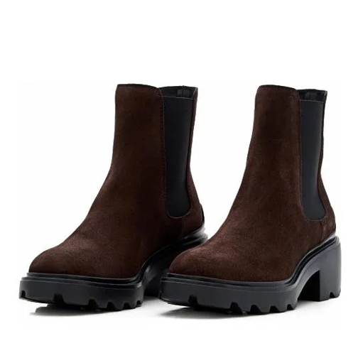 Tod's Suede Platform Chelsea Boots Brown Stiefel