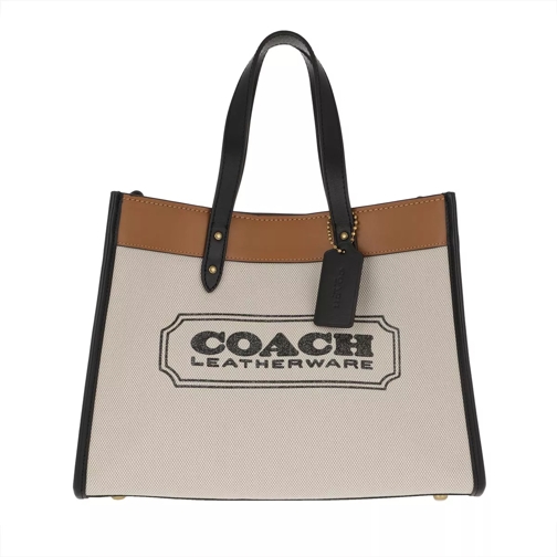 Coach Branding Field Tote Canvas Light Saddle Tote