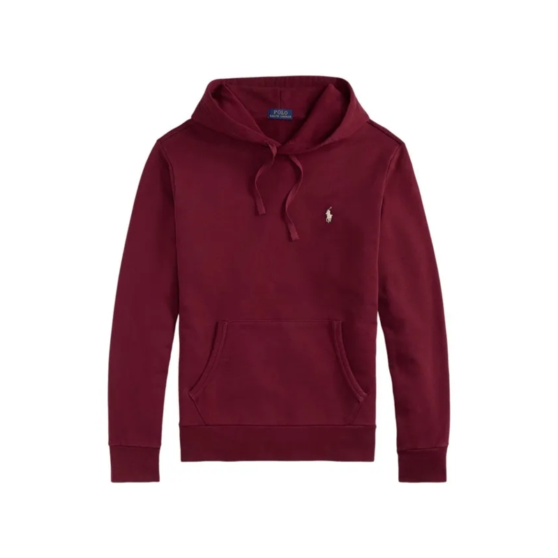 Polo Ralph Lauren  Wine-Hued Hoodie With Plush Loopback Interior Red