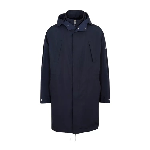 Christian Dior Blue Hooded Parka Coat Blue 