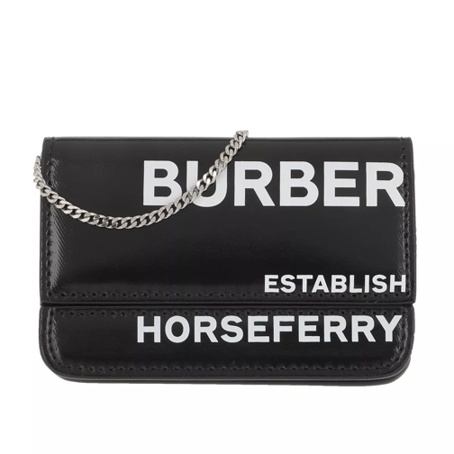Burberry Cardcase Horseferry Print  Black Portefeuille sur chaîne