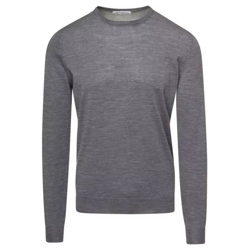Gaudenzi Grey Crewneck Sweater With Long Sleeves In Cashmer Grey 