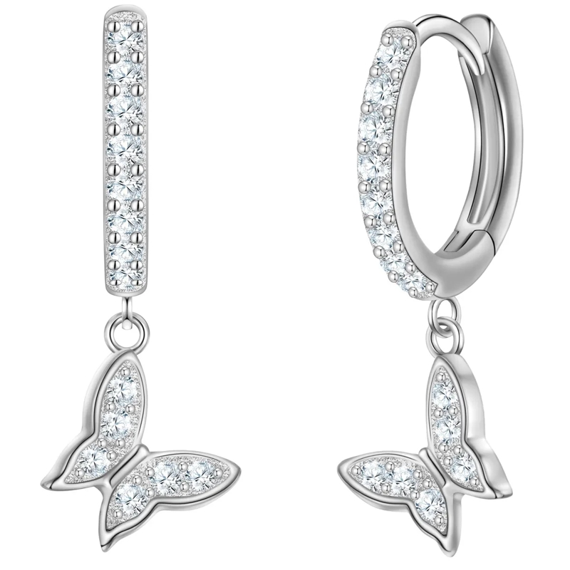 Glanzstücke München Ohrhänger Sterling Silber Creolen Zirkonia Schmetterling silber