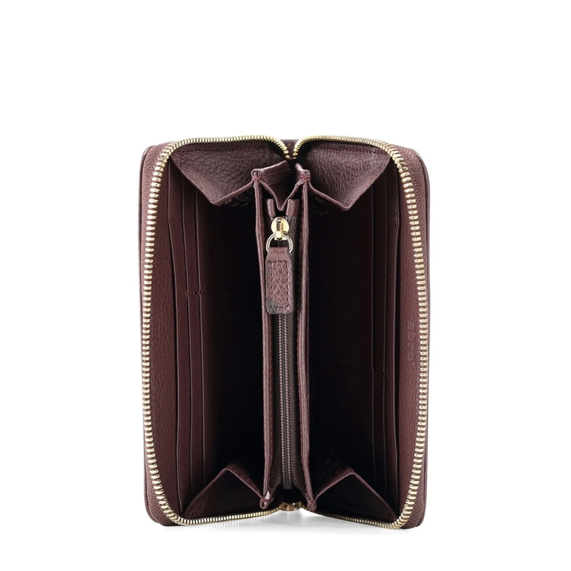 Abro Portemonnaie mit Zip-Around-Reißverschluss Geldbörse aus Leder braun(Image 15)