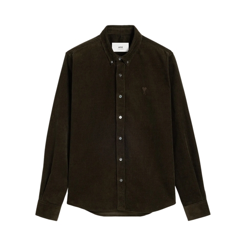 AMI Paris Button-Down-Hemd mit Logo 221 DARK COFFEE Shirts