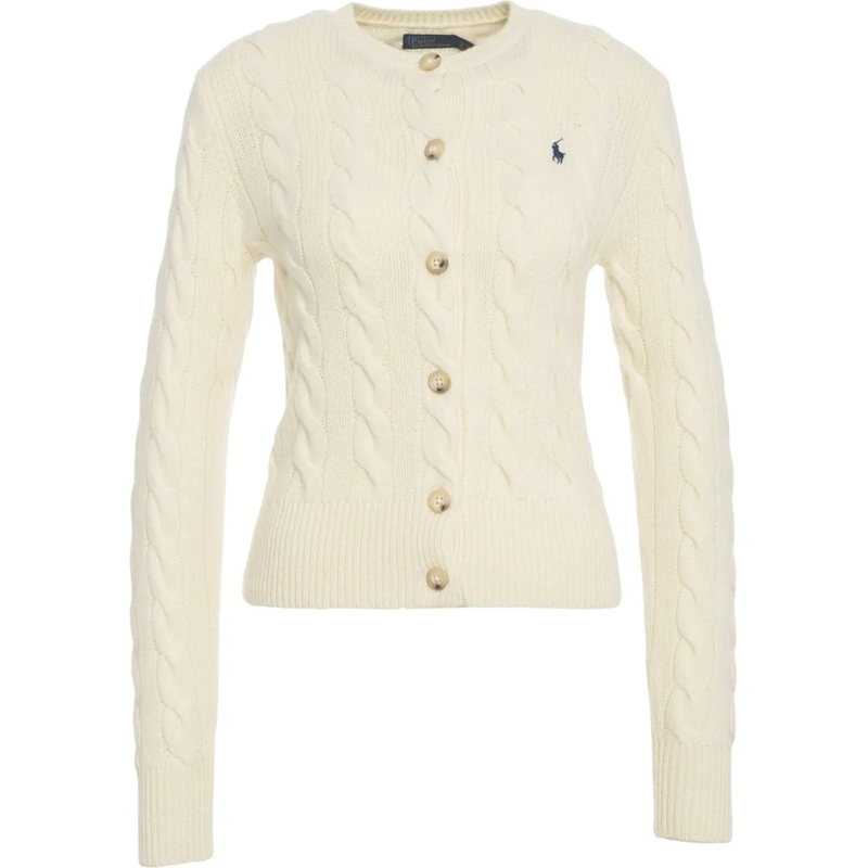 Ralph Lauren  Cardigan with cable knit pattern weiß