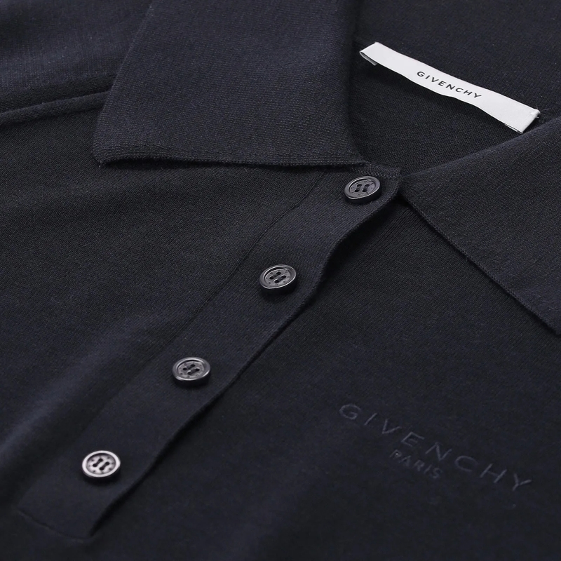 Givenchy Poloshirt Poloshirt aus Baumwolle & Seide dunkelblau(Image 4)