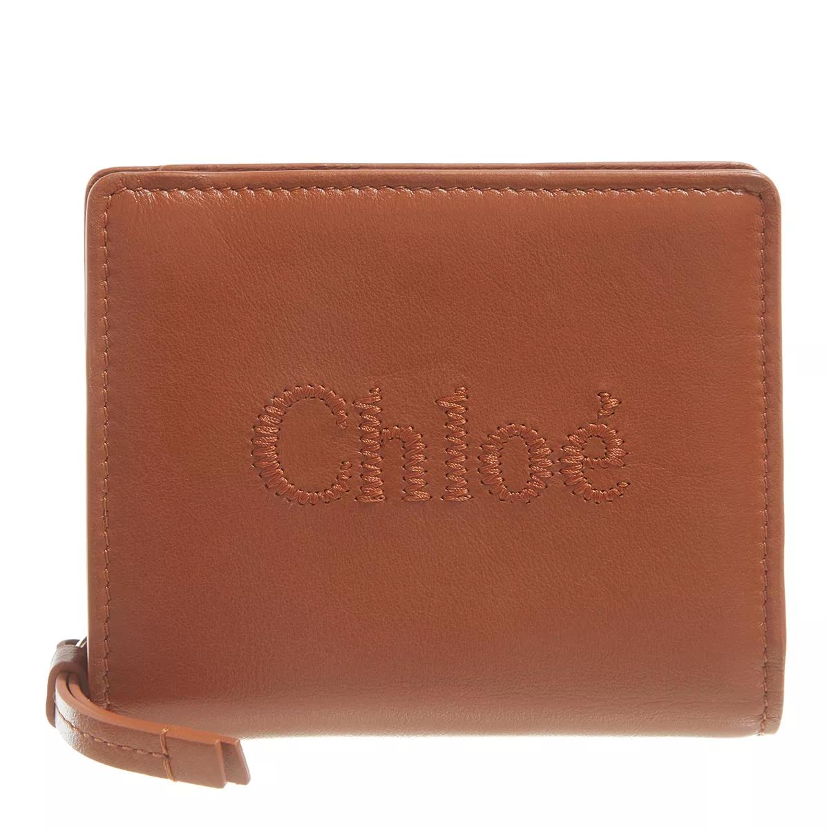 Chloé Portemonnaie - Small Foldet Wallet Leather - Gr. unisize - in Cognacbraun - für Damen