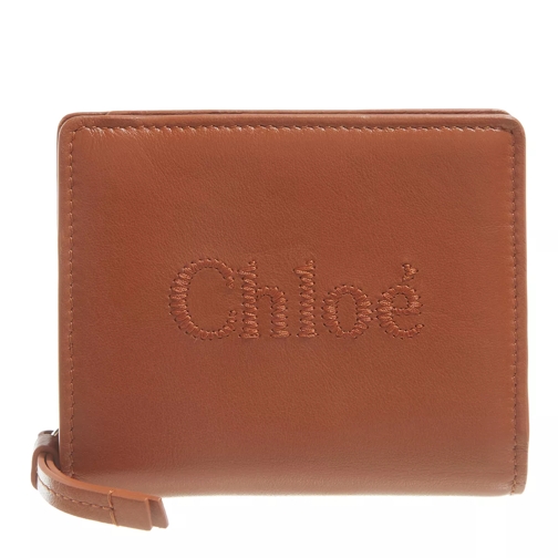 Chloé Small Foldet Wallet Leather Caramel Tvåveckad plånbok