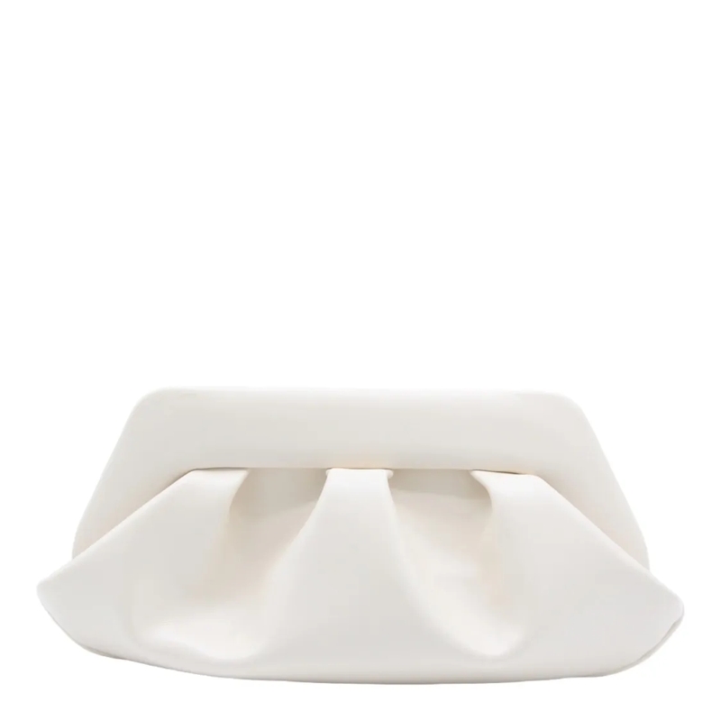 Themoirè Sac à bandoulière Structured Beige Handbag With Minimalist Design White
