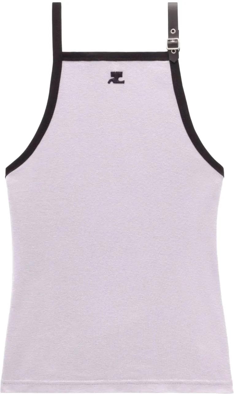 Thumbnail - Courrèges - Top Smocked Greyblack - Größe L - grau