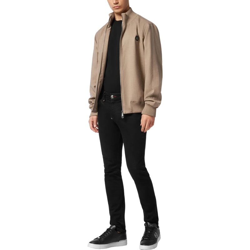 Philipp Plein Lederjacke Jacke beige(Image 4)