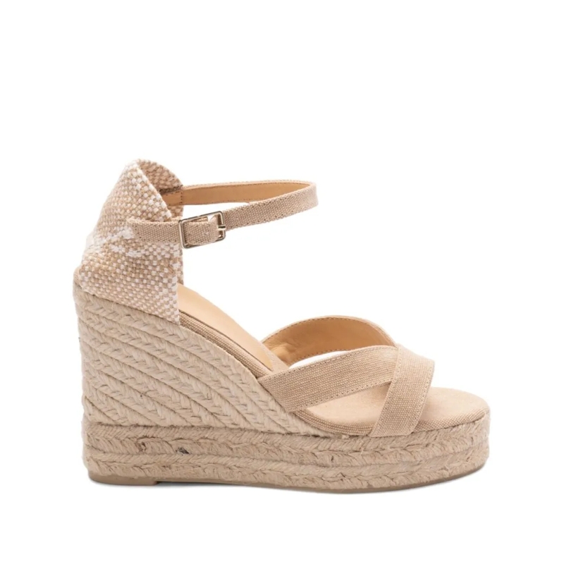 Castaner Sandalen Beige Wedge Sandals With Braided Jute Neutrals