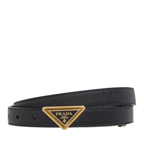 Prada Leather Belt Logo Plaque Belt Nero