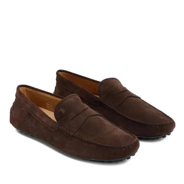 Tod%27s Loafers & Ballerinas - Brown Suede Gommino Penny Loafers - Gr. 7 - in Braun - für Damen