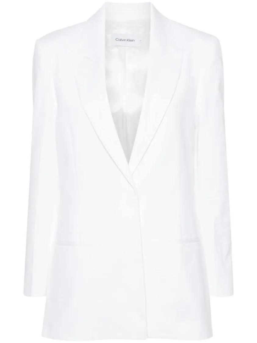 Calvin Klein - Cotton Twill Tailored Blazer - Größe 38 - weiß