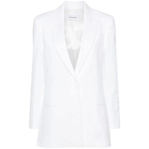 Calvin Klein Cotton Twill Tailored Blazer White Blazer