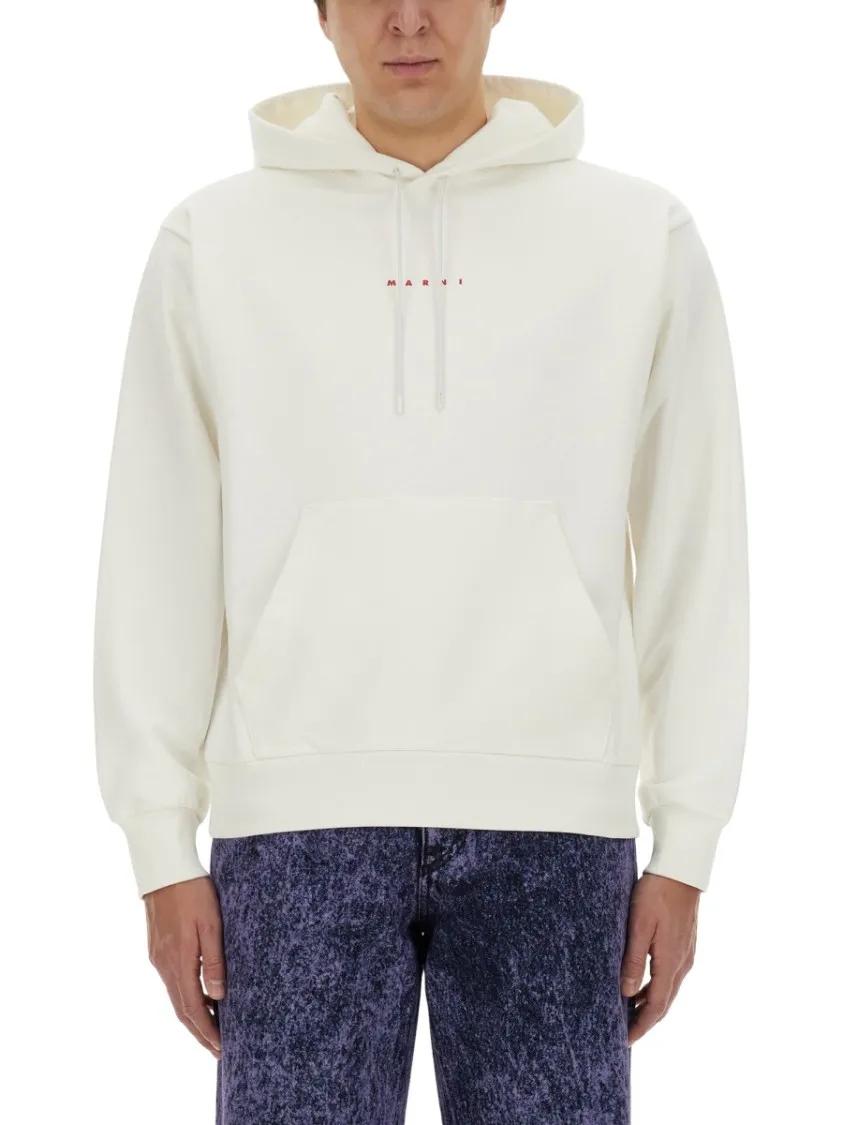 Thumbnail - Marni - Regular Fit Cotton Knit Sweatshirt - Größe 52 - weiß