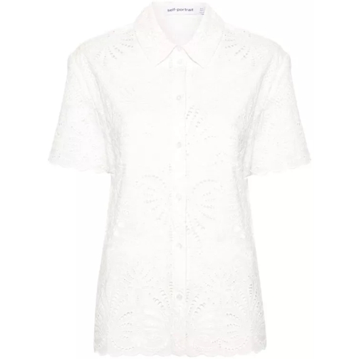 Self Portrait Broderie-Anglaise Cotton Shirt White 