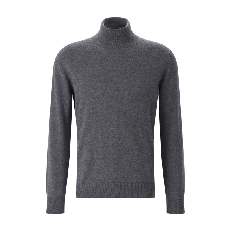 Gran Sasso Pull à col roulé Rollkragenpullover aus Wolle grau(Image 7)