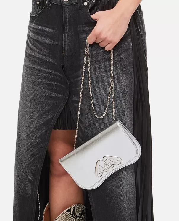 Alexander McQueen Silver Clutch Bag Silver Clutch
