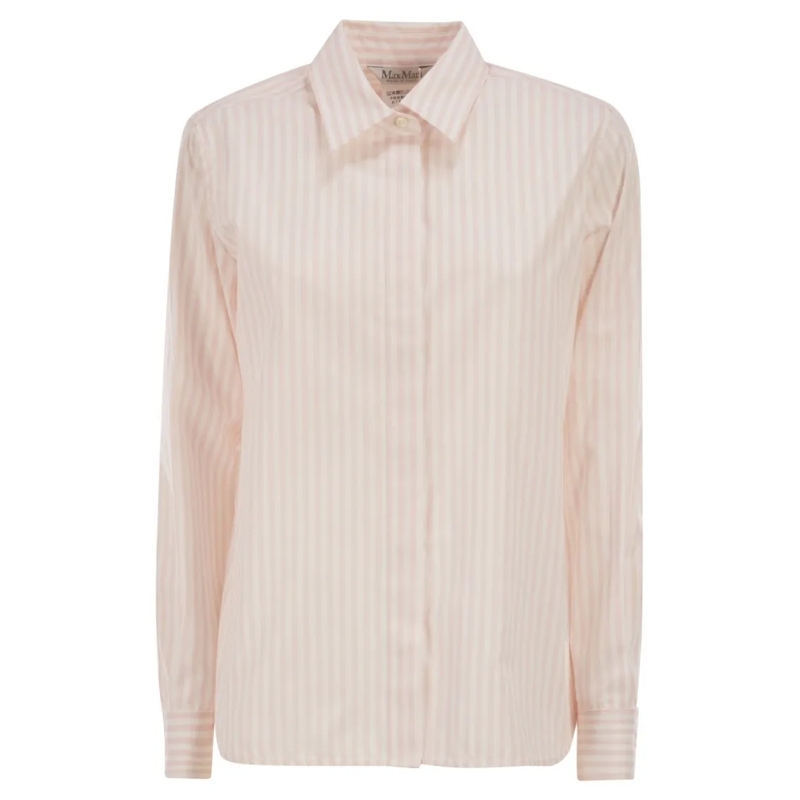 Max Mara Overhemd Mxmaccenni - Striped Poplin Shirt Grey