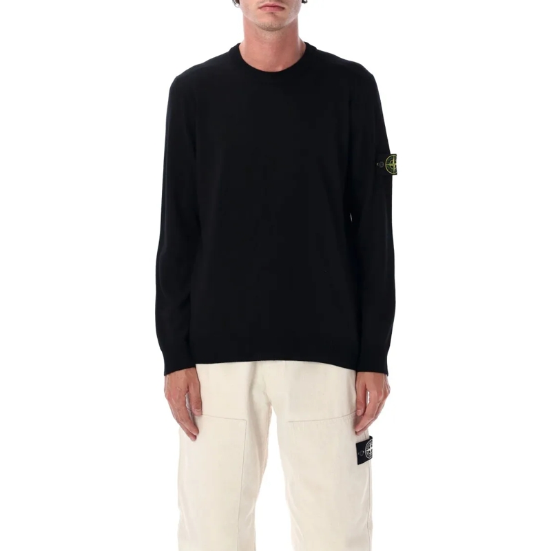 Stone Island Pullover Wool Crewneck Jumper Black