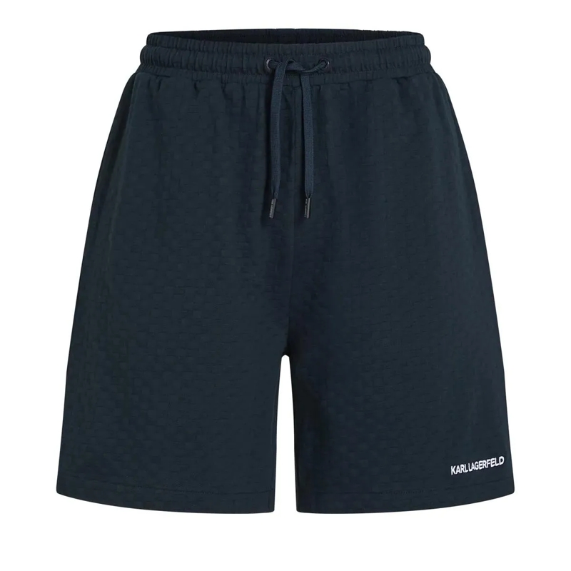Karl Lagerfeld  Karierte Strand-Shorts Badeshorts dunkel-blau