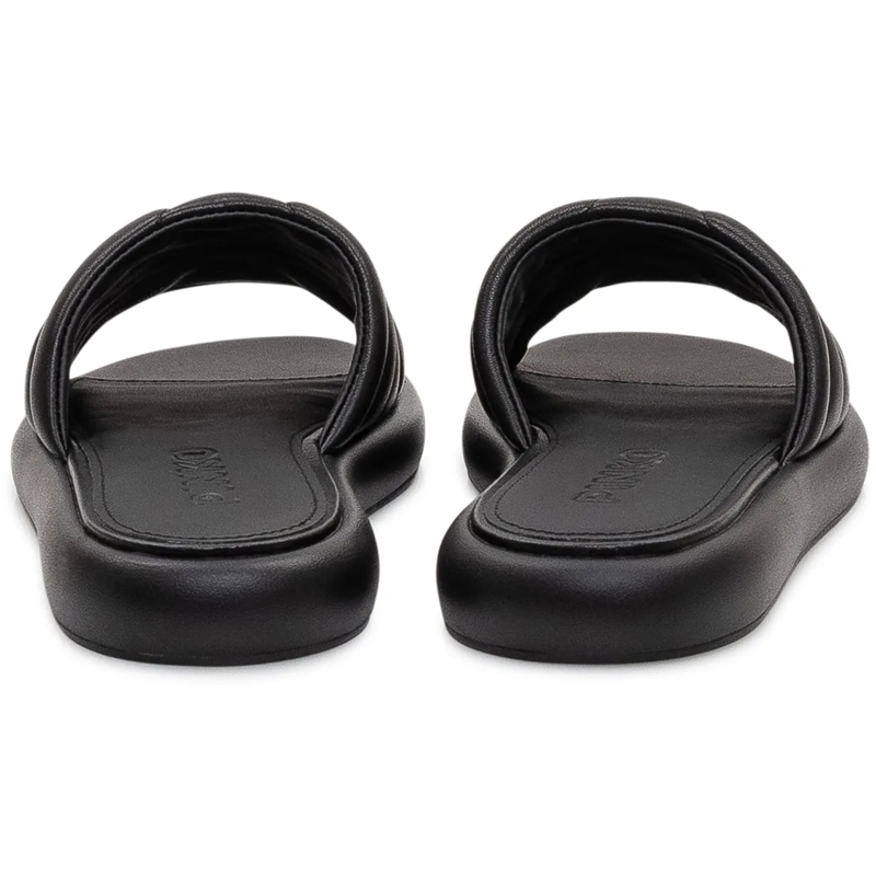 Pinko Slides Ciabatta in pelle imbottita con dettaglio logo schwarz(Image 3)