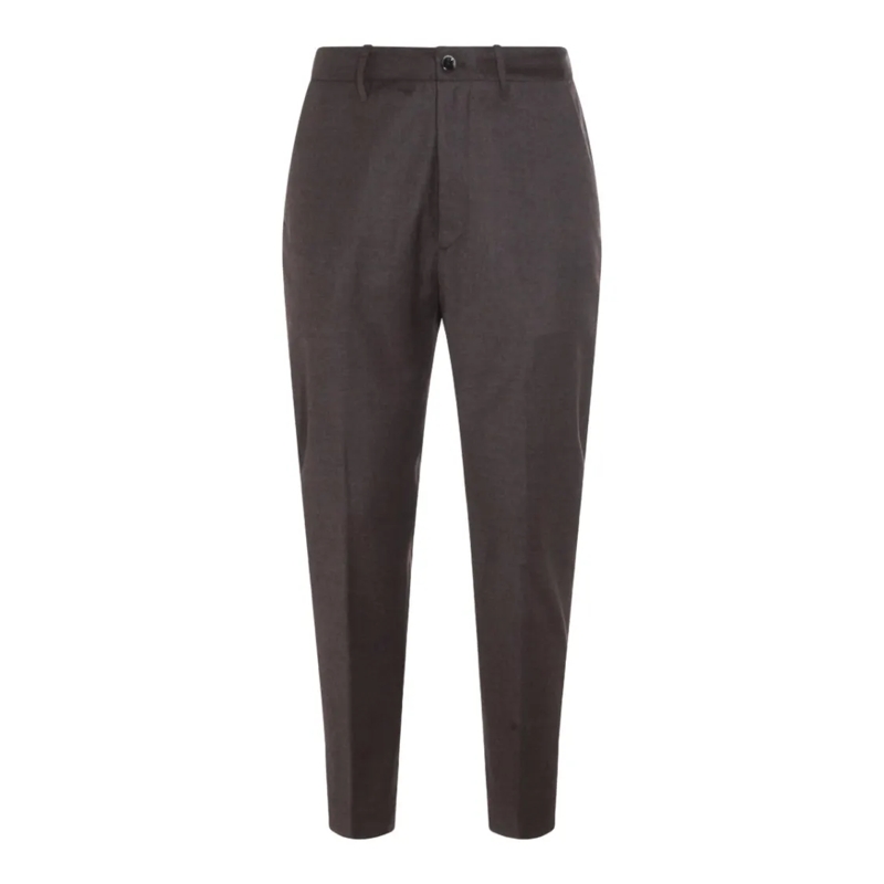 Nine In The Morning Chino Tailored Brown Trousers With Straight Leg Design Black