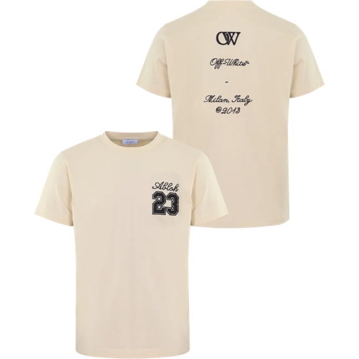 Off-White T-Shirts Heren Abloh 23 Logo T-Shirt Beige beige