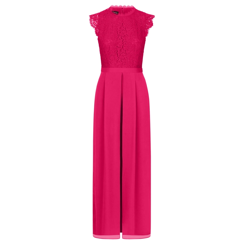Apart Jumpsuit Overall mit Spitzenoberteil pink