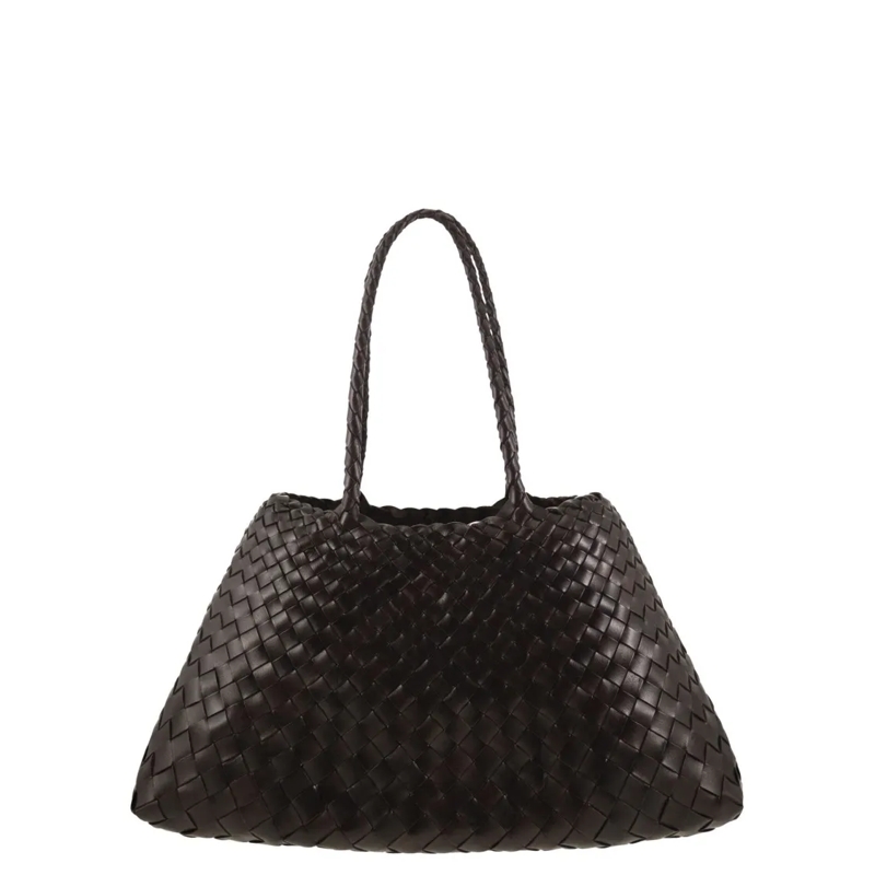 DRAGON DIFFUSION Tote Santa Croce Big - Woven Leather Bag Black