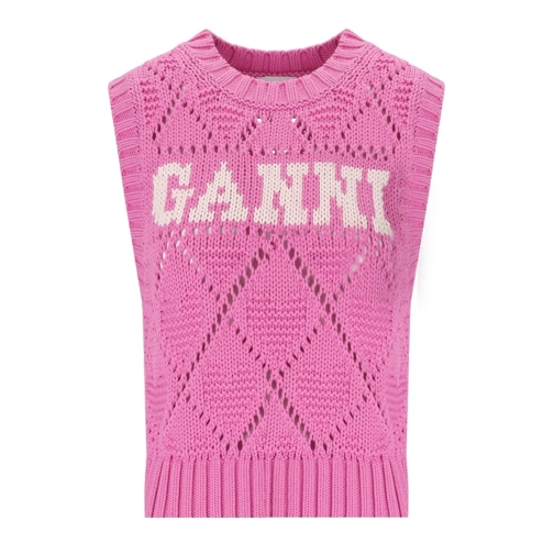 GANNI Weste GANNI ROSEA WESTE MIT LOGO pink