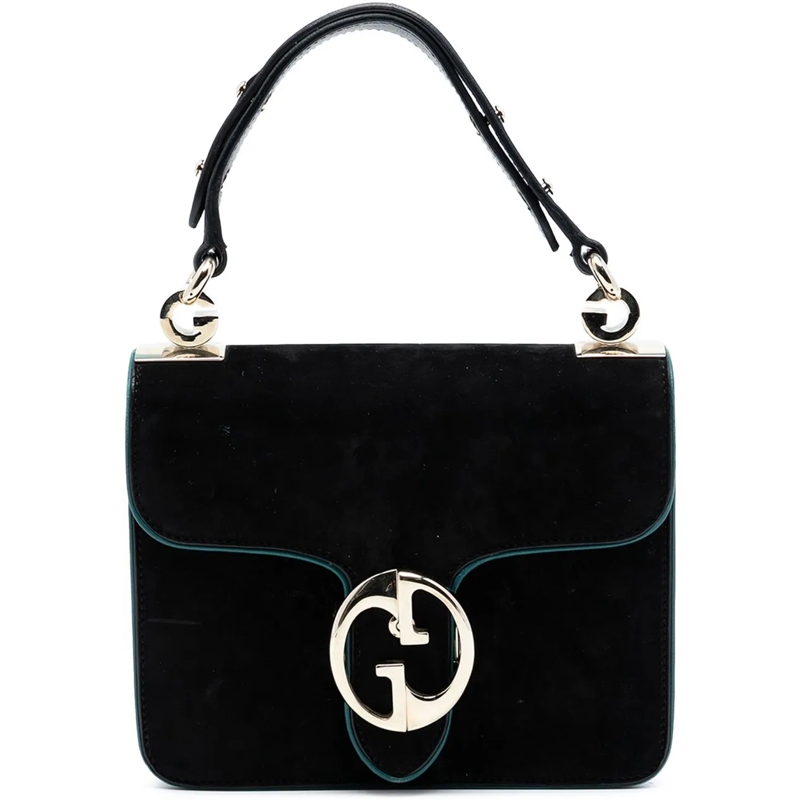 Gucci Tote Nubuck 1973 Flap Handbag schwarz