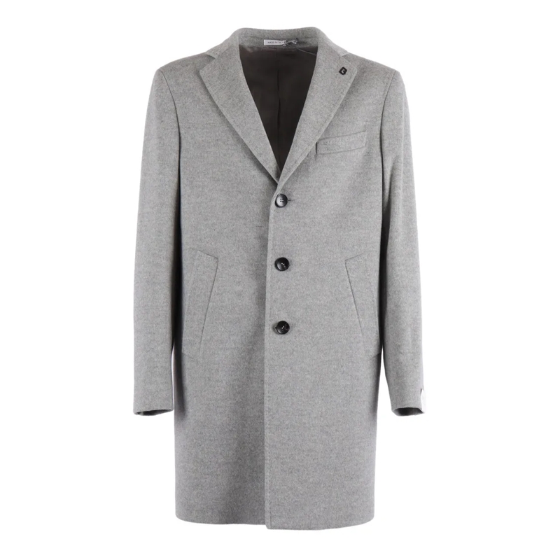 Breras Manteau d'hiver Timeless Long Wool Coat With Tailored Fit Grey