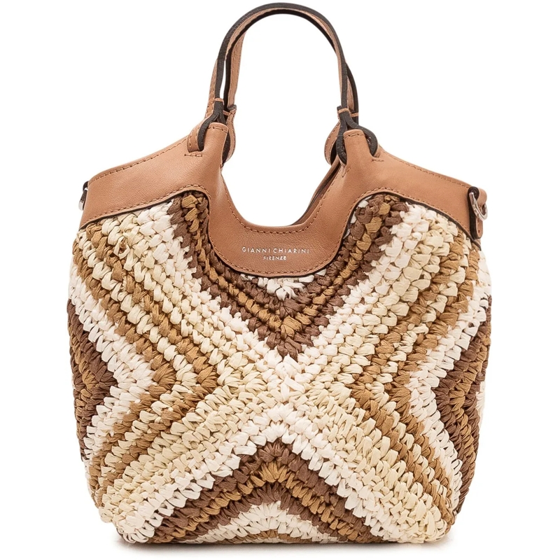 Gianni Chiarini Tote Borsa Dua Intrecciata con Manici beige