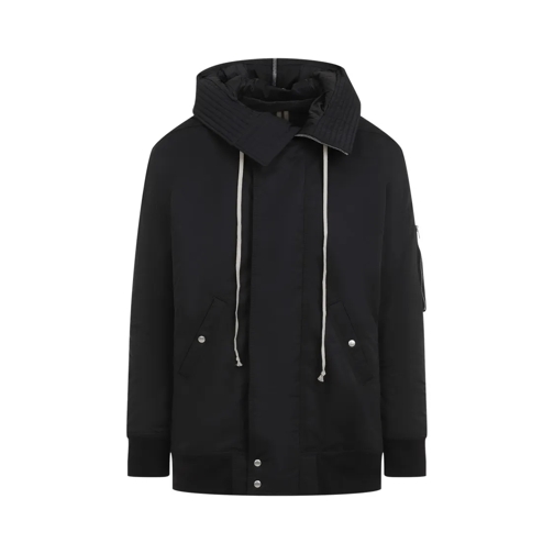 Rick Owens Bomberjacks Hooded Long Bomber Black